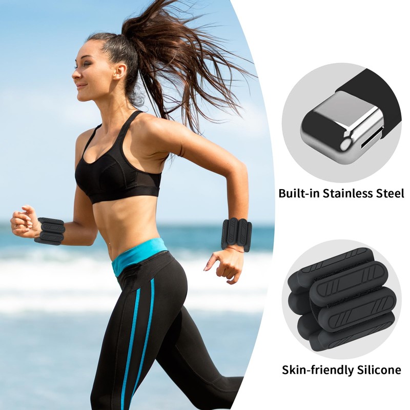 KOOOGEAR 2 PCS Adjustable Wrist Weights Ankle Weights Set for