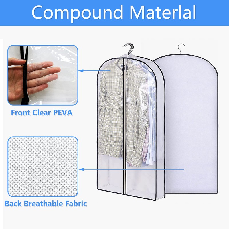 Garment bags Suit cover bags for hanging clothes 100cm, Moth
