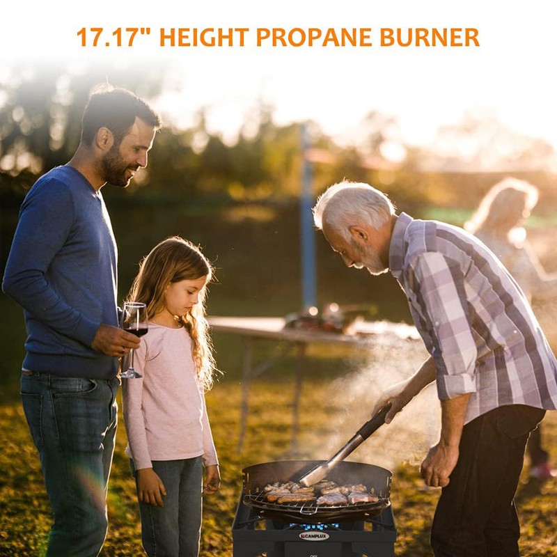 Camplux Propane Burner 130,000 BTU, Single Gas Burners, Outdoor Stove