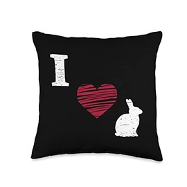 I Love Rabbit Chocolate Egg Easter Easters I Love Rabbit Easter Sunday Resurrection Day Egg Jesus Bunny Throw Pillow, 16x16, Multicolor