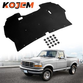 KOJEM Hood Insulation Pad Heat Shield Fit For 1992-1997 Ford F-150 F-250 F-350 Front
