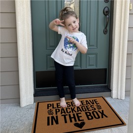 Wulidrom Please Leave Packages in The Box Low Profile Door Mat for Front Door Inside Door Mats for Home Entrance, Inside Front Door Mat 30"X18"