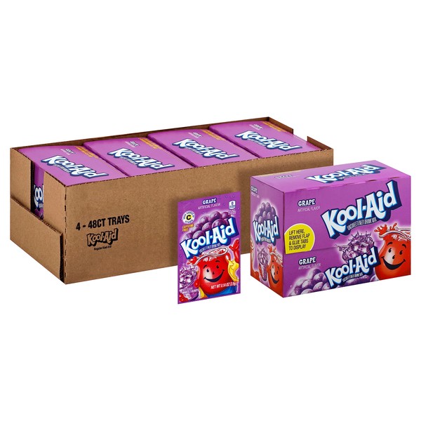 Kool-Aid .14 Oz Soft Drink-Powdered Unsweetened Grape, 48 Count (Pack of 4)