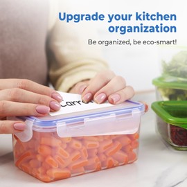 MESS Removable Food Labels for Containers (48-Pack) 3x4" Erasable Kitchen Labels for Organizing, Freezer & Fridge, White Dry Erase for Jars