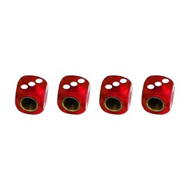 Miliheaven Red Plastic Dice with Corrosion Resistant Brass Threads Tire Alloy Valve Caps Dust Caps (4 Pack) Universal for Cars, SUVs, Bicycles, Motorcycles, Trucks | Rubber Airtight Seal | Screw-On