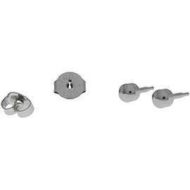 First Stud Earrings Surgical Steel Sterile Stud Earrings Button Shape 4 mm, Stainless Steel, No Gemstone