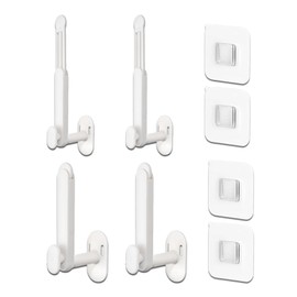 Incauca 4 Pack Paper Towel Holder Adhesive, Peel and Stick Retractable Paper Towel Rack Under Cabinet, Plastic Kitchen Napkin Tissue Roll Holder for Bathroom Toilet Living Room Door Wall Mount