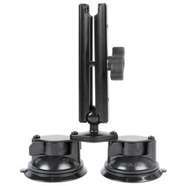 Leenconghui Dual Suction Cup Base with 1" Ball, Heavy Duty 2 Suction Car Mount Base Compatible with RAM B Size Mounts （Dual Suction Cup w 5.91” Arm）