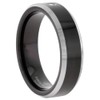 6mm Black Tungsten Diamond Wedding Ring for Him & Her