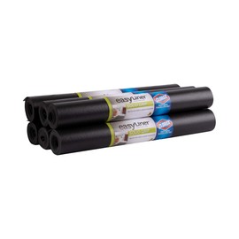 EasyLiner with Clorox Solid Grip Shelf Liner - Easy to Cut & Install for Closet, Pantry, Wire Shelves, Kitchen Cabinets - Non Adhesive Non Slip Shelf Liner - 20" x 6 ft. - 6 Roll Project Pack - Black