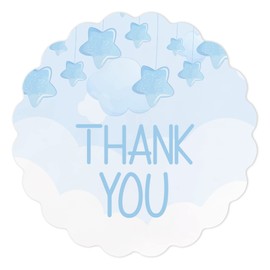 Inkdotpot Pack of 100, Gender Reveal Baby Shower Favors Stickers - Thank You Labels for Baby Shower 2 Inch Baby Elephant, Girl/Boy Theme Envelope Seal Stickers