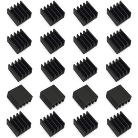20個のミニヒートシンク8.8x8.8x5 mmアルミニウムブラック