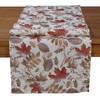 Tablecloth Print Design Leaves Allover with Goldlurex Table Runner (40