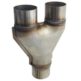 Sutekus Exhaust Y Pipe Stainless Steel 2.5" Single to 2.5" Dual Exhaust Adapter Connector Universal Exhaust Pipe Connector (2.5" to 2.5" Y Pipe)
