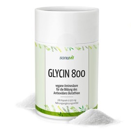 Sanuvit® - Glycine 800 mg | 180 Capsules | High Bioavailability and Compatibility | Vegan | High Dose | Made in Austria