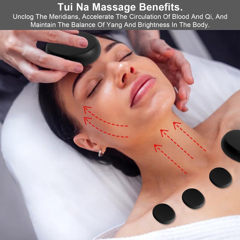 Hot Stone Massage Set, 9 Pieces Basalt Massage Stones, Large