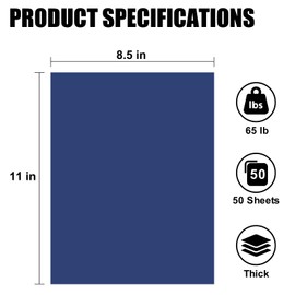 Cardstock 8.5 x 11, 50Pcs 65lb/180gsm Thick Cardstock Printer Paper for Art Crafts Stationery Printing Business Cards Office Printing (Navy Blue, 50pcs)