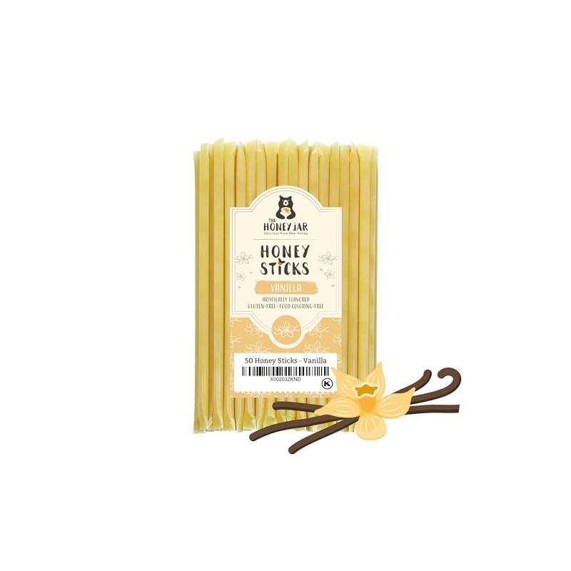 The Honey Jar Vanilla Flavored Honey Sticks - Pure Honey