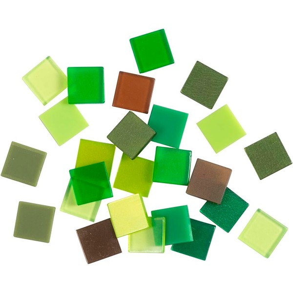Mini Mosaic, size 10x10 mm, green harmony, 25 g