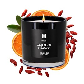 Lulu Candles | Goji Berry & Orange | Smells Citrusy & Sharp | Luxury Scented Soy Jar Candle | Hand Poured in The USA | Highly Scented Long Lasting (9 Oz.)