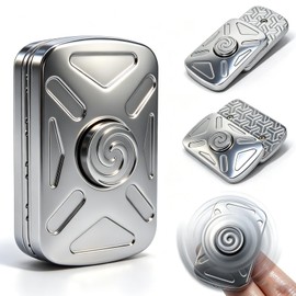 Fidget Slider Metal Fidget Toy for Adults EDC Gear Stress Reliever Trackless Design Slider Fidget Toy for Office Work Focus for Adults (Silver)