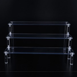 MUTTE Acrylic Display Shelf Stand, Display Shelf Organiser for Muffin Shelf, Buffet Stand, Collector's Items, Decoration, DIY Figures Collection, Acrylic Display Case (30 cm Three-Layer)