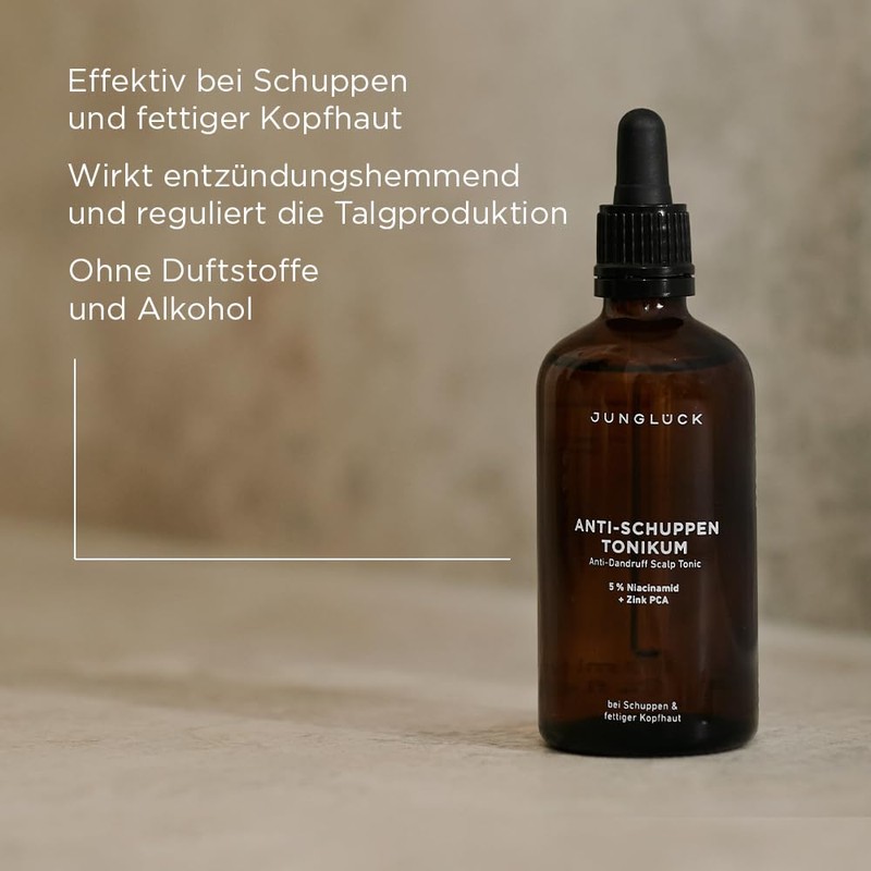 JUNGLÜCK Anti-Dandruff Tonic, Fragrance-Neutral Tonic Against Dandruff & Oily Scalp