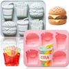 2 Pack Silicone Mold Fast Food Set (Burger, Fries, Cola)