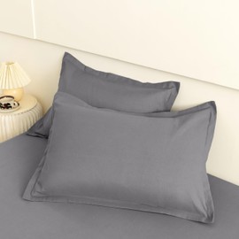 PAJEO King Size Sheets Set - 4 Piece Bed Sheets Set with Fitted Sheet, Flat Sheet and 2 Pillowcases, Ultra Soft Brushed Microfiber Bedding - No Shrink & Fade, Wrinkle-Free Easy Care(Dark Grey, King)