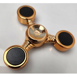 Ultima Supply Oni Metal Tri Spoke Bike Style Fidget Spinner EDC ADHD Stress Anxiety Relieves Reducer Fidgets Finger Toys, Novelty Gift (Gold)