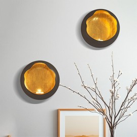 NativeSkins Solara Metal Wall Sconce Candle Holder - Set of Two - Wall Candle Sconces Holders in Modern Graphite Grey Gold Interior Hanging Candelabra Decor