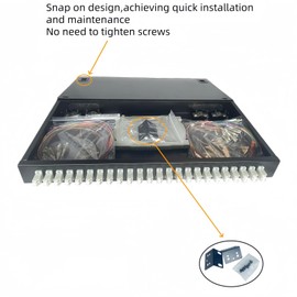 TXWTXPJ-24-Port LC Duplex OM2 Multimode Fiber Enclosure, 48-Core Rack Mount Enclosure with Splice Trays & Couplers & Pigtails for High-Speed Networks