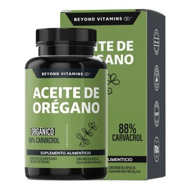 Beyond Vitamins  Aceite De Oregano Orgánico 100 Natural Con 88 Carvacrol con aceite de oliva extra-virgen - 60 Cápsulas)