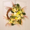 Artificial Wreath Yellow Wild Daisy Half Wreath Easter Decoration Wreath