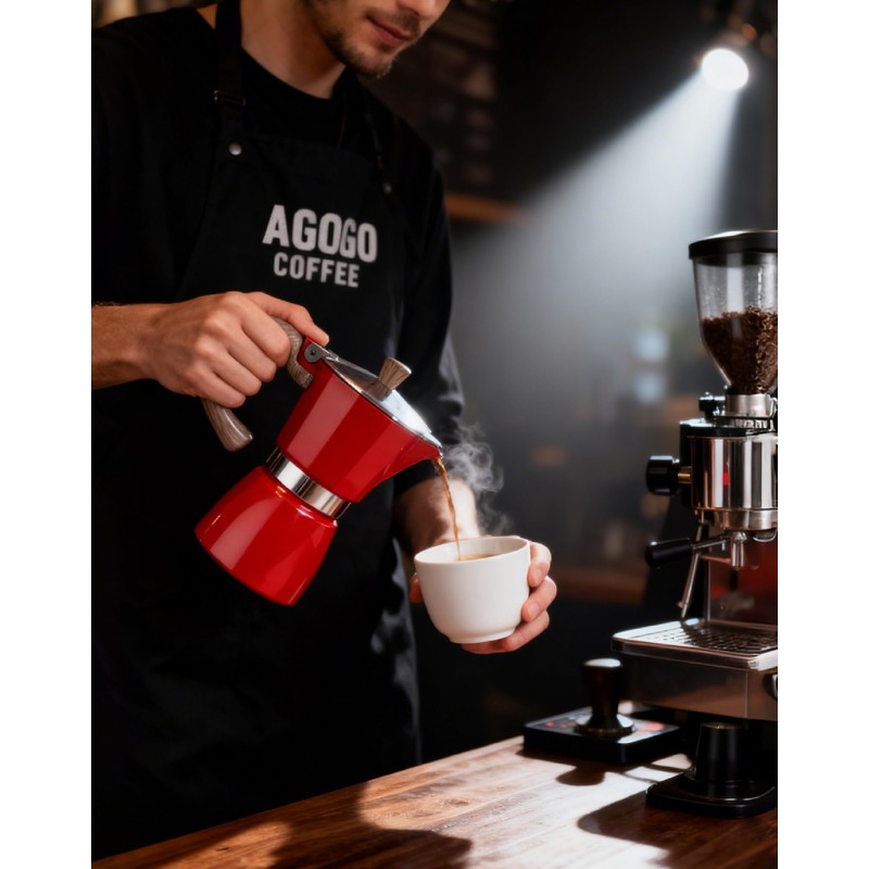 AGOGO Milano Moka Pot Stovetop Espresso Maker with 100 Paper