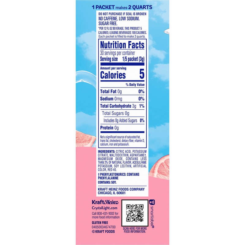 Crystal Light Pink Lemonade Drink Mix, 12-Quart 2.9-Ounce Canister (Pack