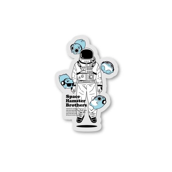 BLUE HAMHAM SPACESUIT Transparent Sticker Character Sticker Blue Hamham Merchandise