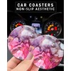 CLEVI 2 Pack Universal Ceramic Car Pink Gold Marble,Cool Ceramic