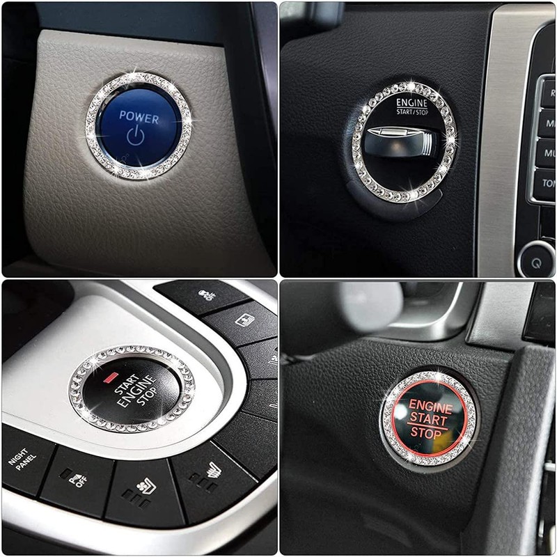 DFsucces Engine Start Button Ring, Car Accessories, Easy Installation, Universal