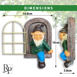 RP Home® Garden Gnome Ornament Garden Tree Decoration Resin 15cm
