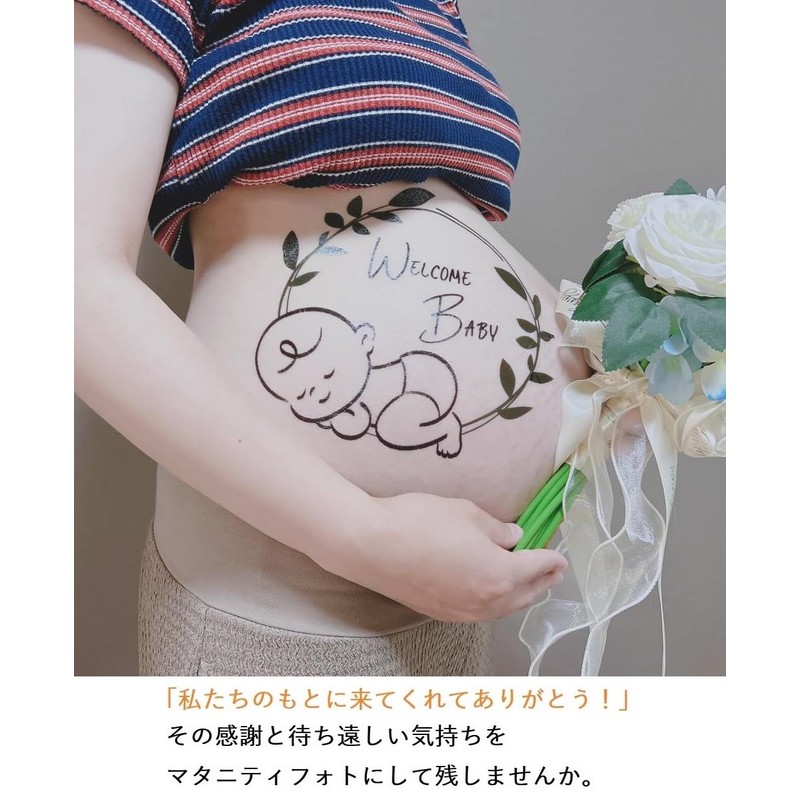 tuzuru Maternity Photo Belly Paint Stickers Body Paint Stickers Tattoo