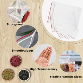 Omtofo Pack of 1000 8 x 12 cm Ziplock Bags, Plastic Bags Sealable Transparent Small Zip Bags, PE Poly Bag Zip Bags Zip Plastic Bags