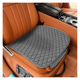 GAOLAOSY Comfortable Car Seat Bottom Cover, Linen Breathable Automotive Front Seat Protective Mat with Storage Pocket, Anti-Slip Vehicle Interior Seats Cushion for Sedan, SUV, Truck (Grey)