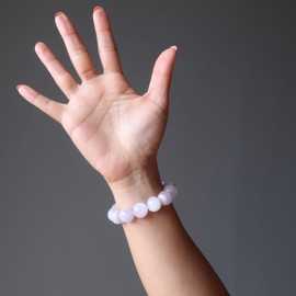 Satin Crystals Amethyst Bracelet Lavender Purple Lightworkers Spirituality Stone 9-10mm / 6.5 Inches