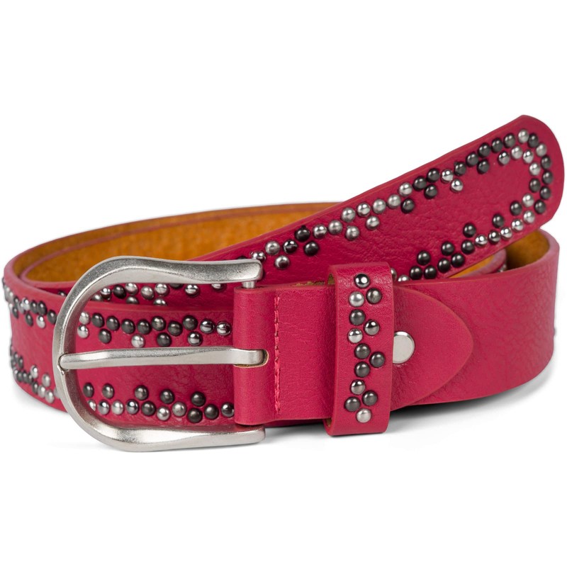 styleBREAKER Studded belt with different coloured small studs, belt, shortenable,