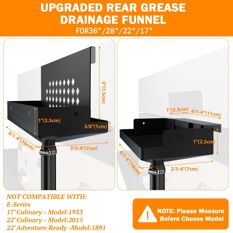 Rear Grease Drainage System for Blackstone Grease Catcher Upgrade,Grease Bucket