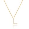 White Gold Plated Cubic Zirconia Initial Necklace | Letter Dainty