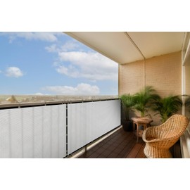 ColourTree Customized Size White 3' x 3’ Balcony Privacy Screen, Apartment Porch Railing Patio Fence Windscreen Fabric Cloth - Commercial Grade 170 GSM - 3 Years Warranty - Cable Zip Ties Included