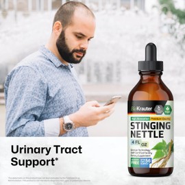 BIO KRAUTER BIO KRAUTER Stinging Nettle Tincture - Nettle Root Extract Liquid - Urinary Support Supplement - Urtica Dioica Natural Extract - Vegan, Sugar & Alcohol Free Drops 4 Fl.Oz.