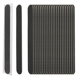 ForPro Professional Collection Lima de uñas de madera, negro, grano 180/180, limas de uñas de manicura y pedicura de doble cara, 7 pulgadas de largo x